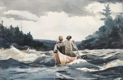 Canoe in the Rapids Winslow Homer